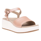 Solstice Buckle Sandal - Rose Gold Leather