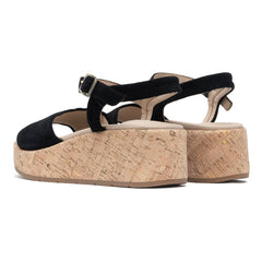 Solstice Buckle Sandal Metatarsal - Black Suede