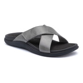 Laguna Slide - Silver Leather
