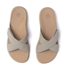 Laguna Slide - Beige Leather