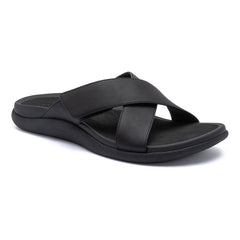 Laguna Slide - Black Leather