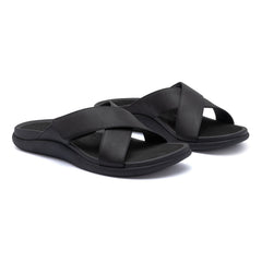 Laguna Slide - Black Leather