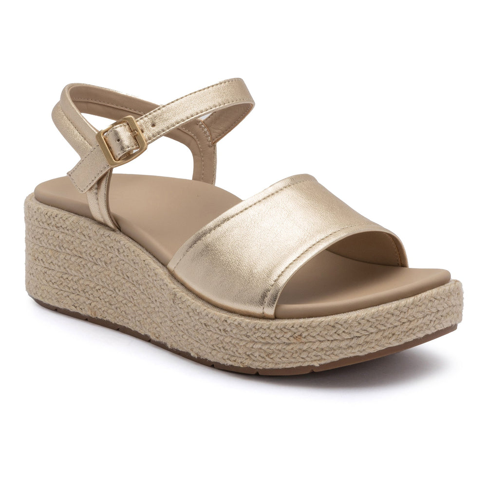 Solstice Buckle Sandal Metatarsal - Light Gold Leather