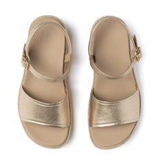 Solstice Buckle Sandal Metatarsal - Light Gold Leather