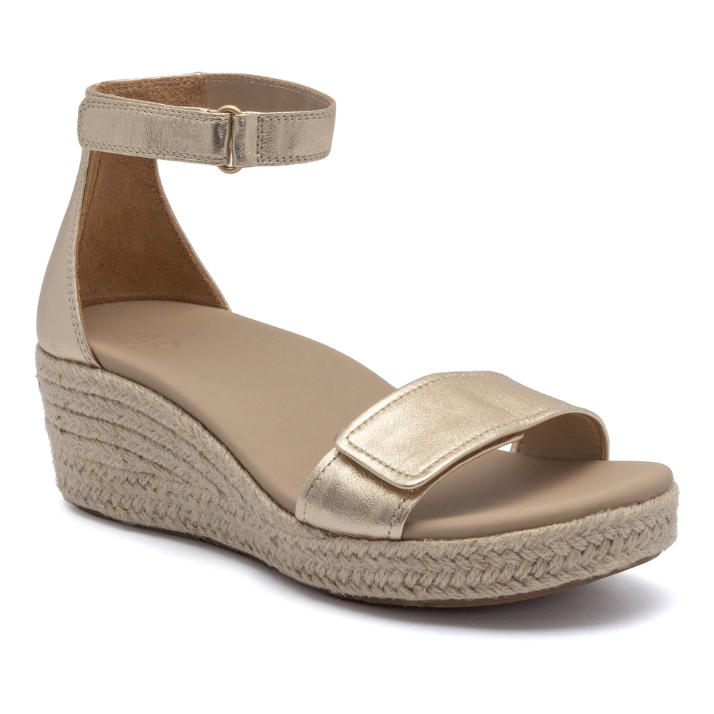 Riviera Ankle Sandal - Light Gold Leather