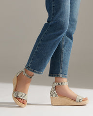 Riviera Ankle Sandal - Snake Print Leather