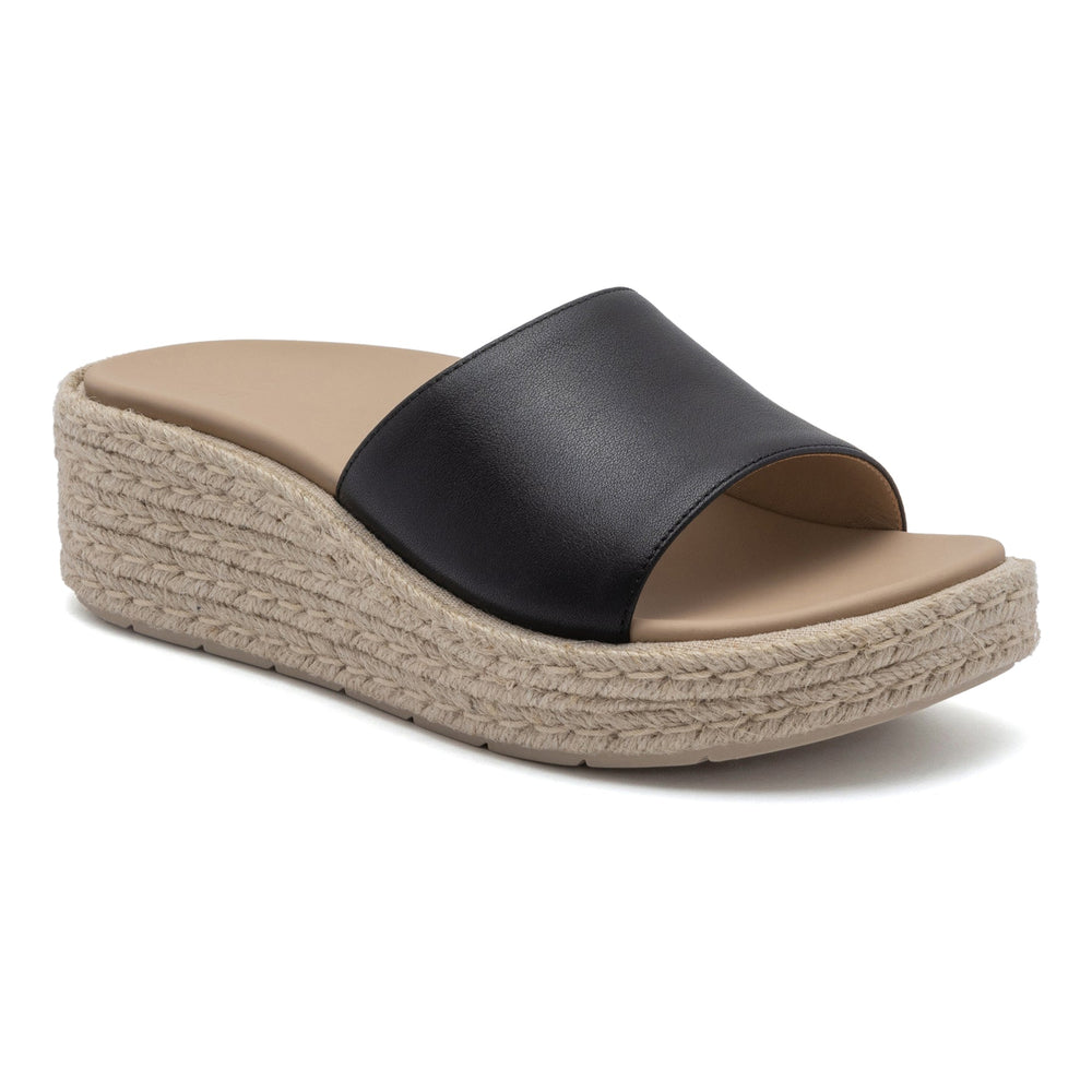 Solstice Slide - Black Leather