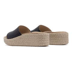 Solstice Slide - Black Leather