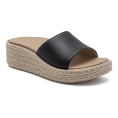 Solstice Slide Metatarsal - Black Leather