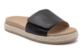 Isle Slide Black Leather | Women ABEO Footwear Sandals