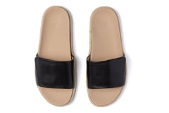 Isle Slide Black Leather | Women ABEO Footwear Sandals