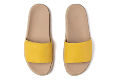 Isle Slide Yellow Leather | Women ABEO Footwear Sandals