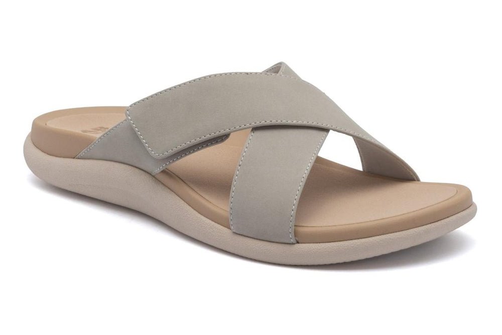 Laguna Slide Beige Leather | Women ABEO Footwear Sandals