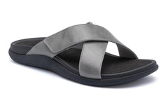 Laguna Slide Silver Leather | Women ABEO Footwear Sandals