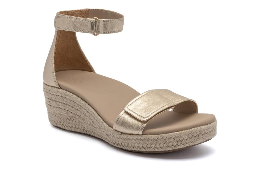Riviera Ankle Sandal Light Gold Leather | Women ABEO Footwear Sandals