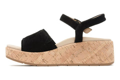 Solstice Buckle Sandal Black Suede | Women ABEO Footwear Sandals