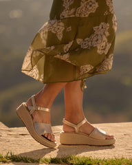 Solstice Buckle Sandal Light Gold Leather | Women ABEO Footwear Sandals