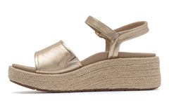 Solstice Buckle Sandal Light Gold Leather | Women ABEO Footwear Sandals