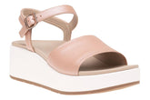 Solstice Buckle Sandal Rose Gold Leather | Women ABEO Footwear Sandals