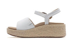 Solstice Buckle Sandal White Leather | Women ABEO Footwear Sandals