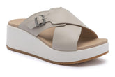 Solstice Cross Slide Beige | Women ABEO Footwear Sandals