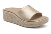 Solstice Slide Light Gold Leather | Women ABEO Footwear Sandals