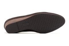 Veranda Stacked Dark Brown Suede | Women ABEO Footwear Dress