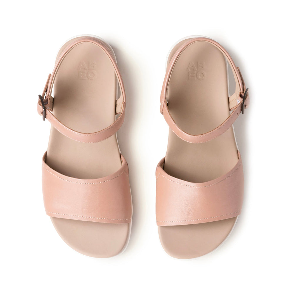 Solstice Buckle Sandal - Rose Gold Leather