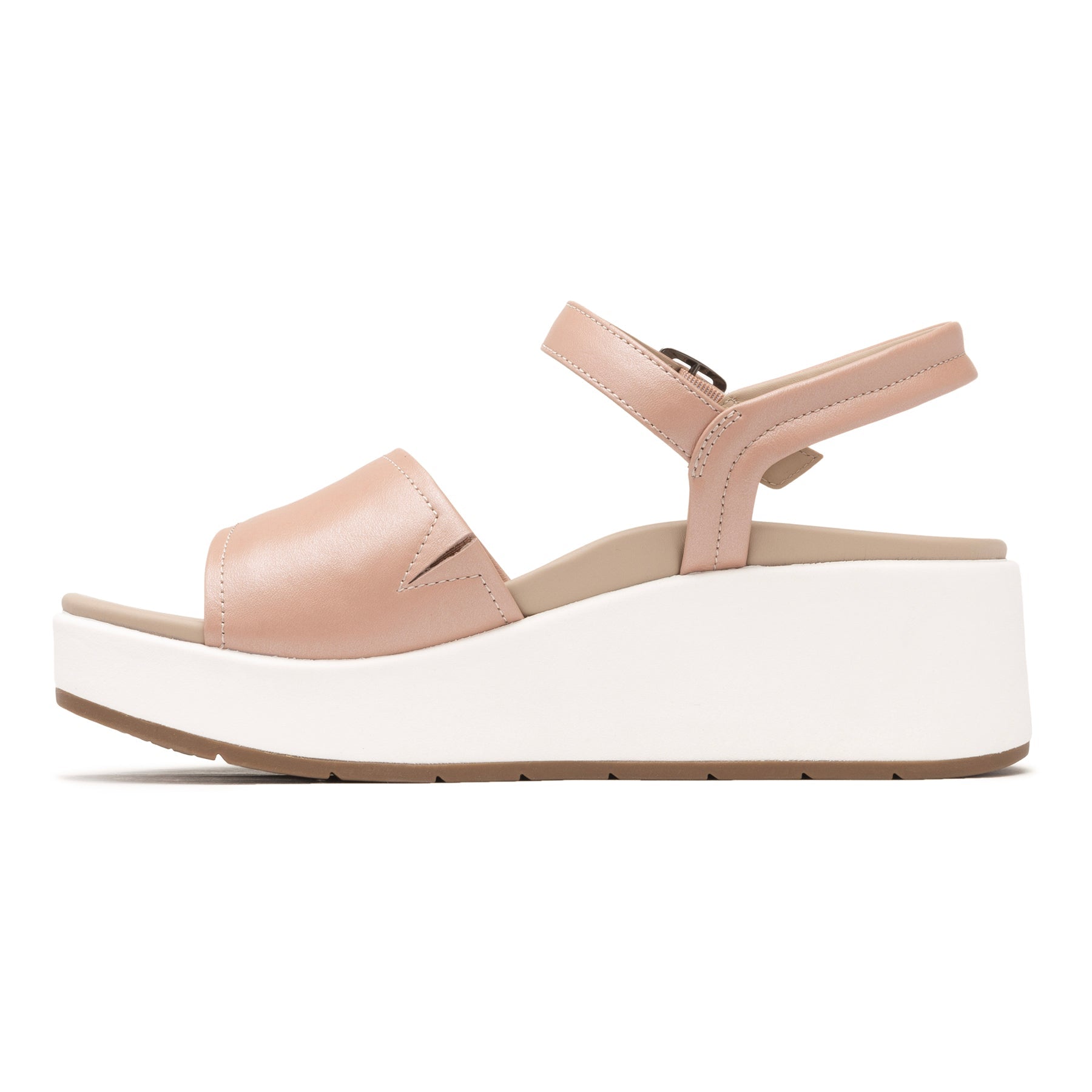 Solstice Buckle Sandal - Rose Gold Leather