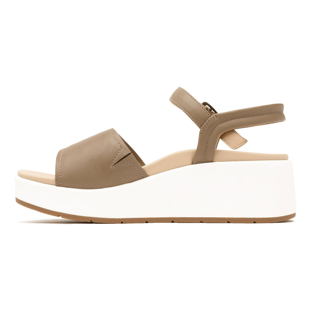 Solstice Buckle Sandal - Fossil Leather