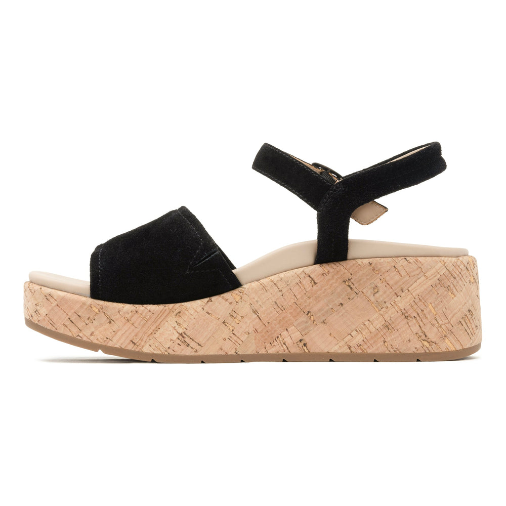 Solstice Buckle Sandal Metatarsal - Black Suede