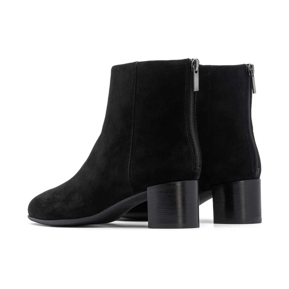 Plaza Back Zip Metatarsal - Black Suede
