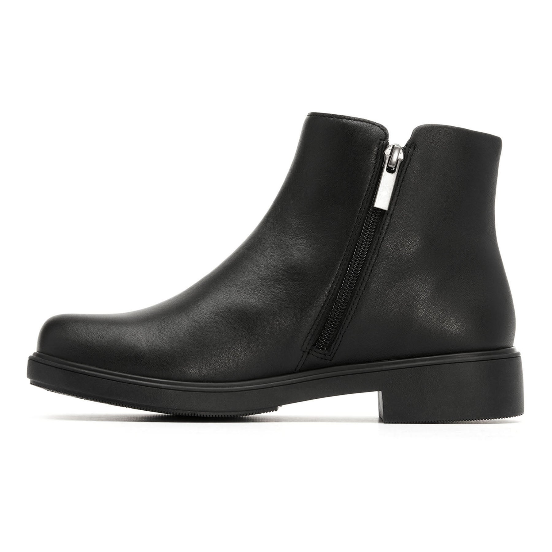 Compass Zip - Black Leather