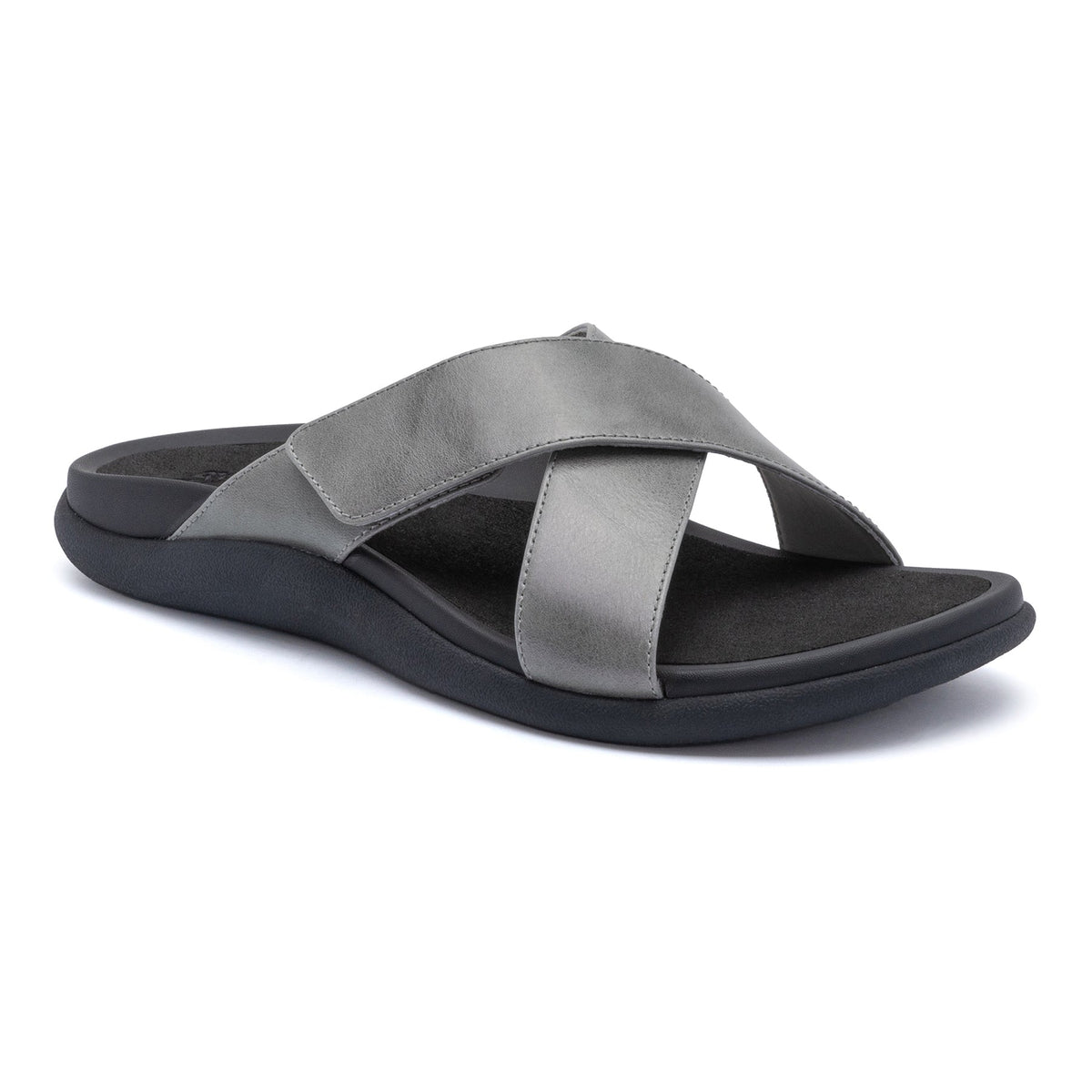 Laguna Slide - Silver Leather