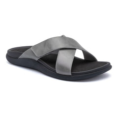 Laguna Slide - Silver Leather
