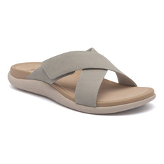 Laguna Slide - Beige Leather