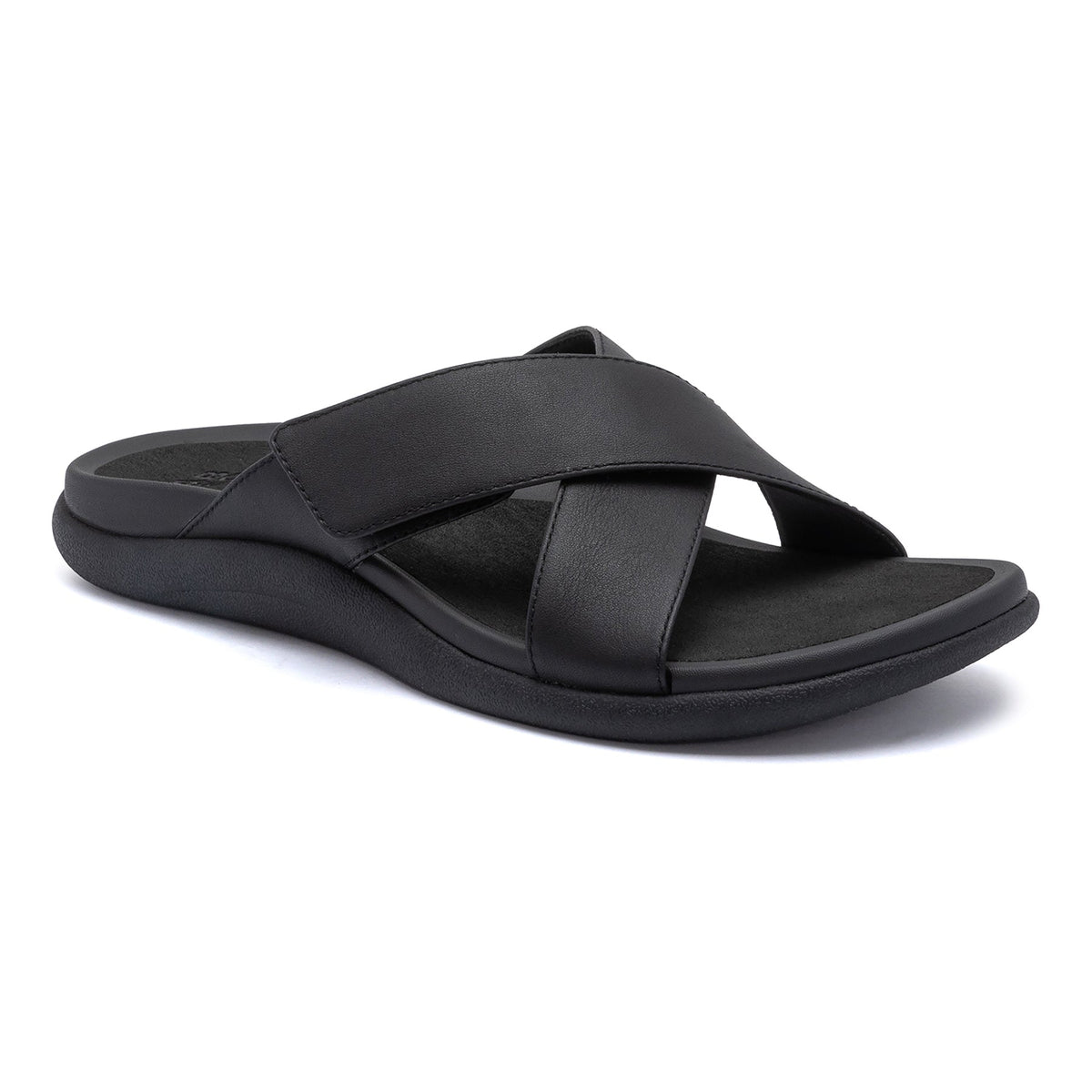 Laguna Slide - Black Leather