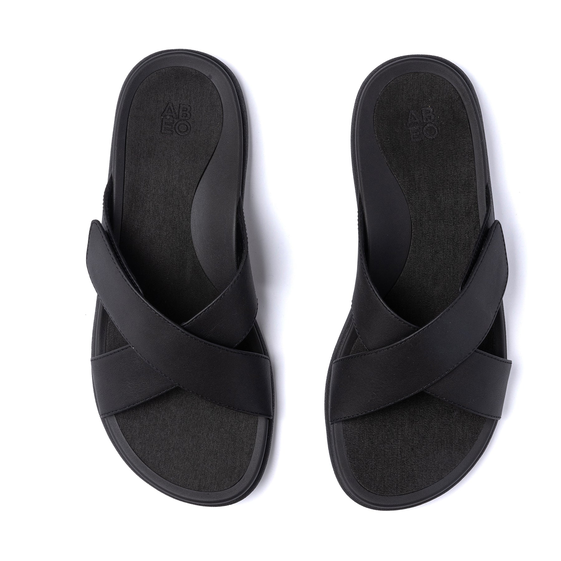Laguna Slide - Black Leather