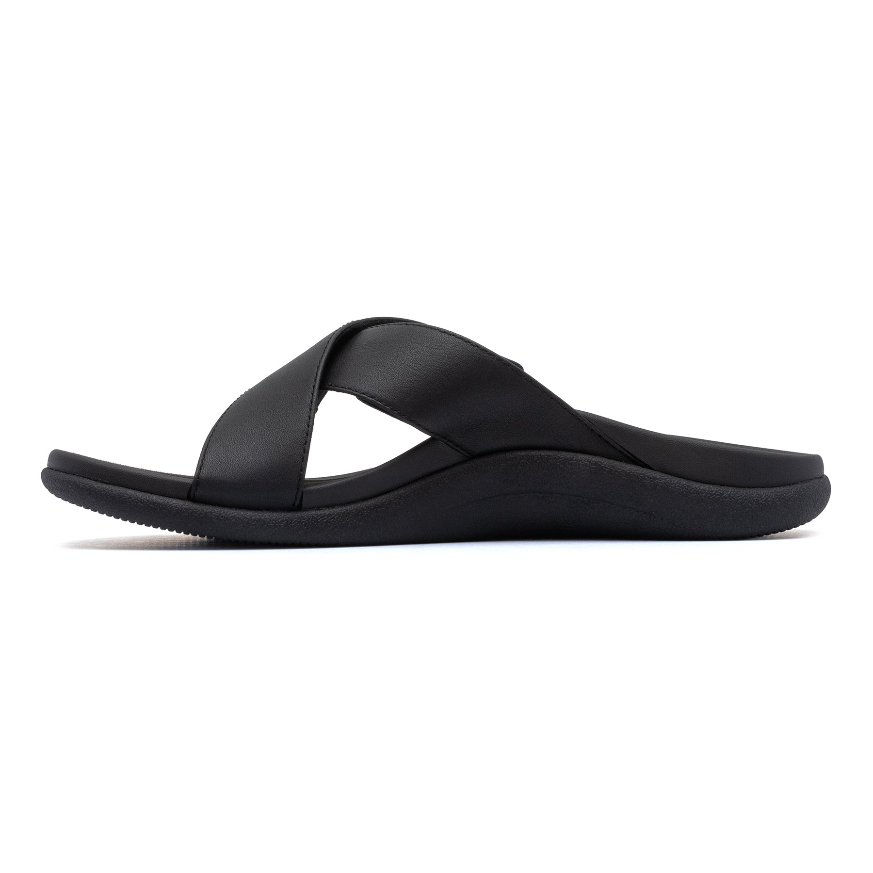Laguna Slide - Black Leather