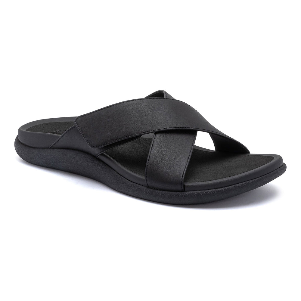 Laguna Slide Metatarsal - Black Leather