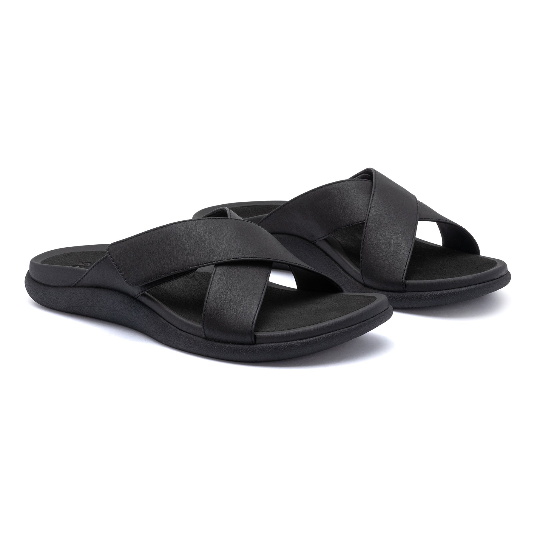 Laguna Slide Metatarsal - Black Leather