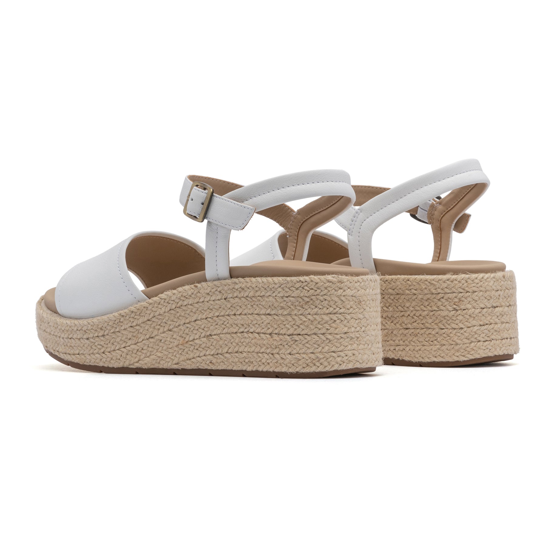 Solstice Buckle Sandal - White Leather