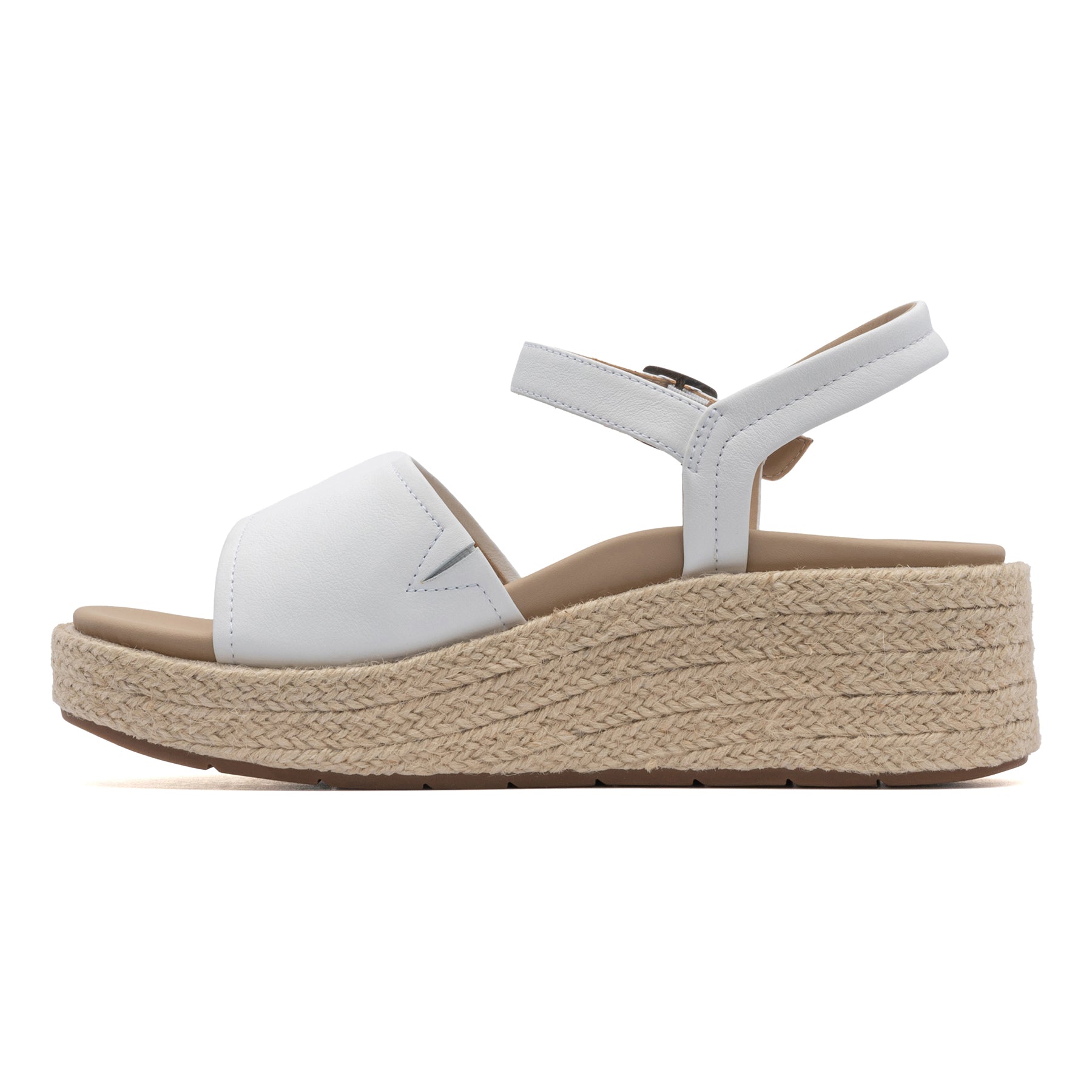 Solstice Buckle Sandal Metatarsal - White Leather
