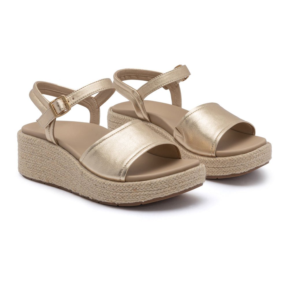Solstice Buckle Sandal Metatarsal - Light Gold Leather