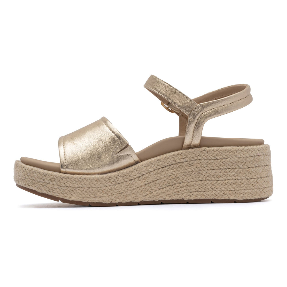 Solstice Buckle Sandal Metatarsal - Light Gold Leather