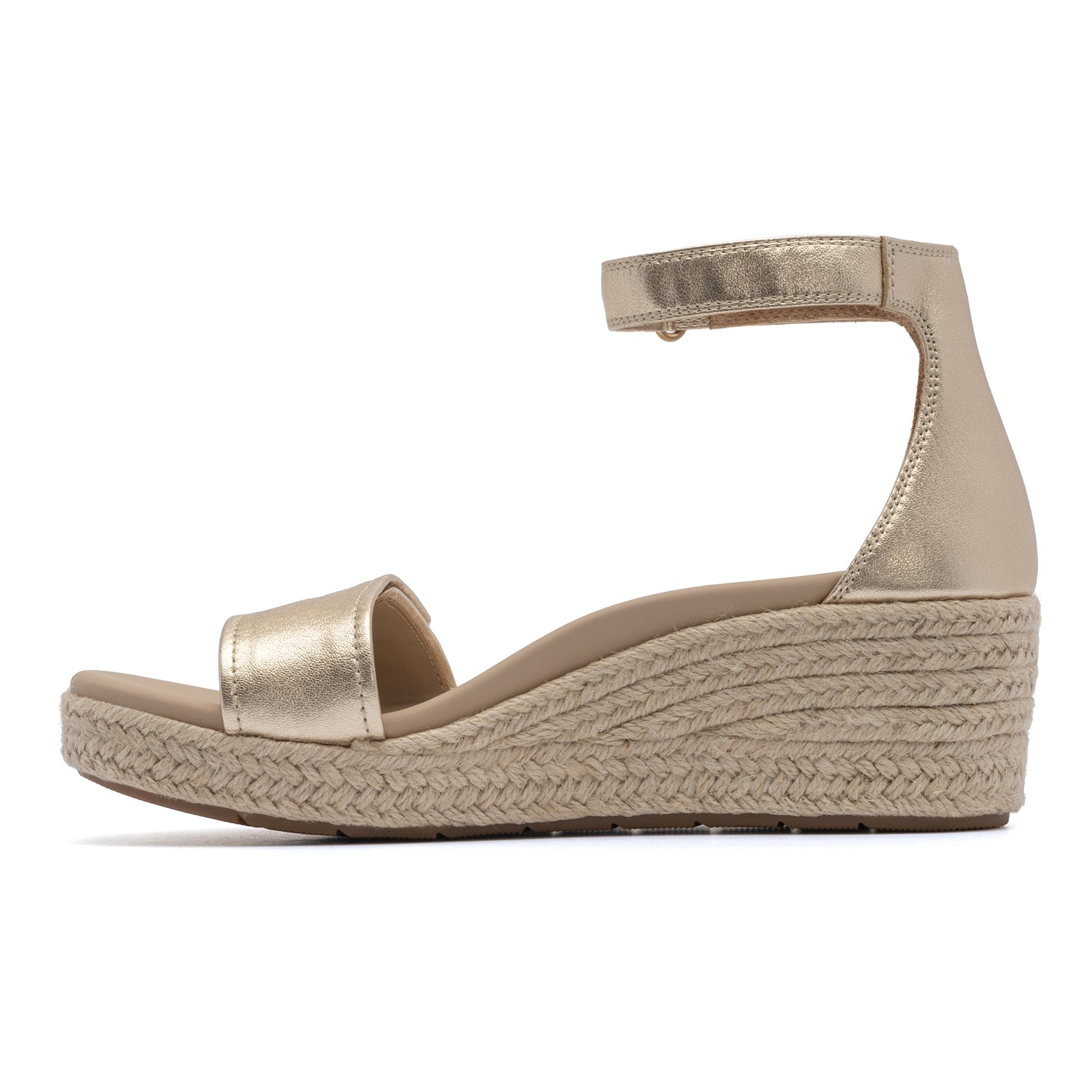 Riviera Ankle Sandal - Light Gold Leather