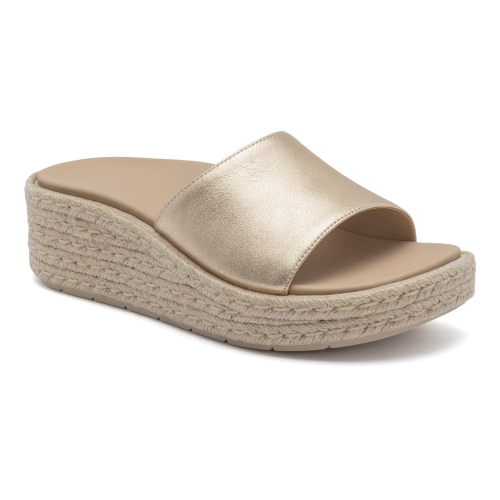 Solstice Slide - Light Gold Leather