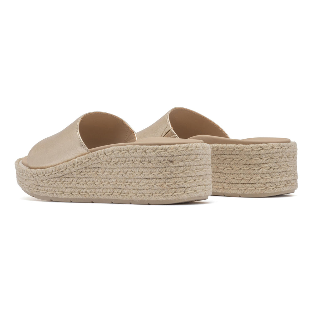Solstice Slide - Light Gold Leather