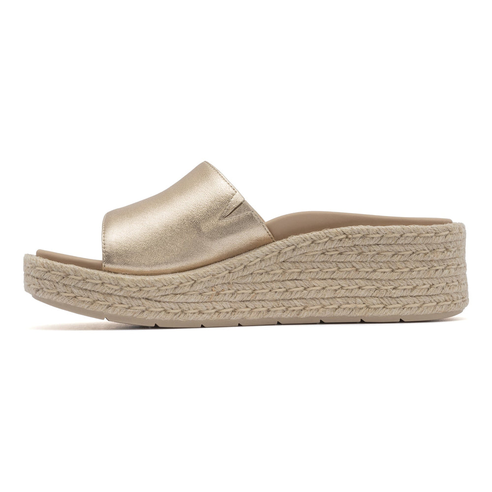 Solstice Slide - Light Gold Leather