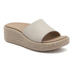 Solstice Slide Metatarsal - Off White Leather